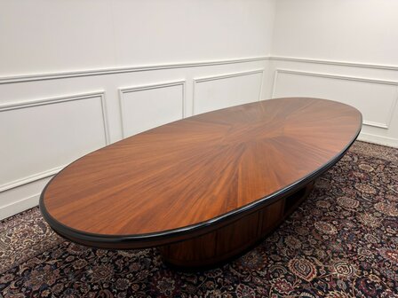 Klassiek-Engels-Antiek-Oud-Vintage-Chesterfield-Grote-Art-Deco-Vergadertafel-Tafel