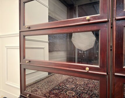 Klassiek-Engels-Antiek-Oud-Vintage-Globe-Wernicke-Boekenkast-Bibliotheekkast-Kast