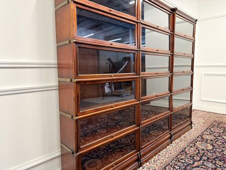 Klassiek-Engels-Vintage-Antiek-Oud-Chesterfield-Globe-Wernicke-Stijl-Set-Boekenkast-Bibliotheekkast-Kast