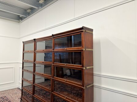 Klassiek-Engels-Vintage-Antiek-Oud-Chesterfield-Globe-Wernicke-Stijl-Set-Boekenkast-Bibliotheekkast-Kast