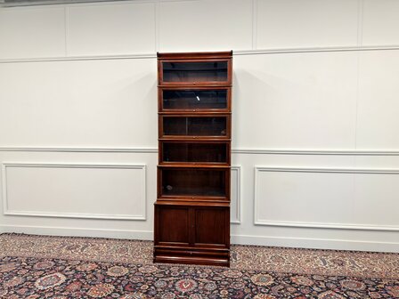 Klassiek-Engels-Antiek-Oud-Vintage-Chesterfield-Originele-Globe-Wernicke-Boekenkast-Bibliotheekkast-Kast