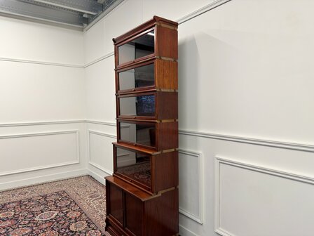 Klassiek-Engels-Antiek-Oud-Vintage-Chesterfield-Originele-Globe-Wernicke-Boekenkast-Bibliotheekkast-Kast