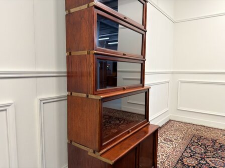 Klassiek-Engels-Antiek-Oud-Vintage-Chesterfield-Originele-Globe-Wernicke-Boekenkast-Bibliotheekkast-Kast