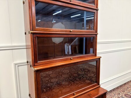 Klassiek-Engels-Antiek-Oud-Vintage-Chesterfield-Originele-Globe-Wernicke-Boekenkast-Bibliotheekkast-Kast