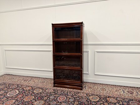 Klassiek-Engels-Antiek-Oud-Vintage-Chesterfield-Originele-Globe-Wernicke-Boekenkast-Kast
