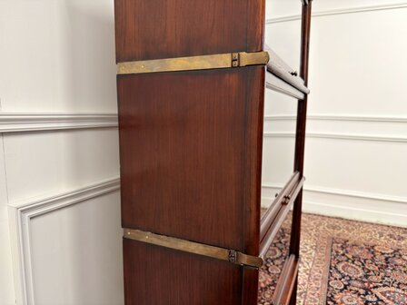 Klassiek-Engels-Antiek-Oud-Vintage-Chesterfield-Originele-Globe-Wernicke-Boekenkast-Kast