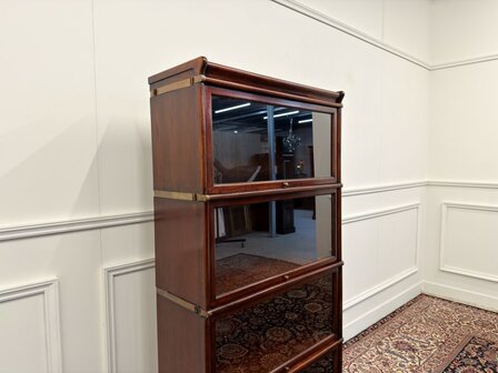 Klassiek-Engels-Antiek-Oud-Vintage-Chesterfield-Originele-Globe-Wernicke-Boekenkast-Kast