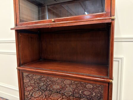 Klassiek-Engels-Antiek-Oud-Vintage-Chesterfield-Originele-Globe-Wernicke-Boekenkast-Kast