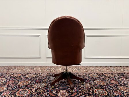 Klassiek-Engels-Oud-Antiek-Vintage-Wade-Chesterfield-Bureaustoel-Director-Chair