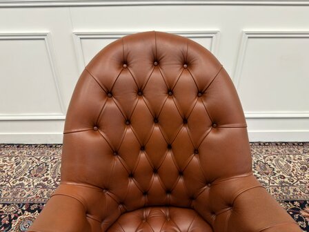 Klassiek-Engels-Oud-Antiek-Vintage-Wade-Chesterfield-Bureaustoel-Director-Chair