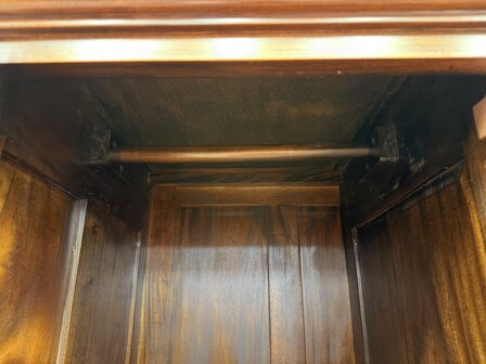 Klassiek-Engels-Antiek-Oud-Mahoniehout-Vintage-Chesterfield-Kledingkast-Kast
