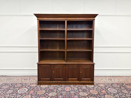Klassiek-Engels-Antiek-Oud-Mahoniehout-Vintage-Chesterfield-Boekenkast-Kast