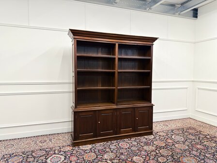 Klassiek-Engels-Antiek-Oud-Mahoniehout-Vintage-Chesterfield-Boekenkast-Kast