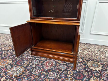 Klassiek-Engels-Oud-Antiek-Chesterfield-Vintage-Originele-Globe-Wernicke-Bokenkast-Kast