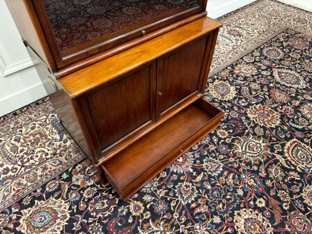 Klassiek-Engels-Oud-Antiek-Chesterfield-Vintage-Originele-Globe-Wernicke-Bokenkast-Kast