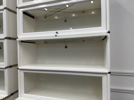 Klassiek-Antiek-Engels-Oud-Chesterfield-Originele-Globe-Wernicke-Boekenkast-Bibliotheekkast-Kast-Wit
