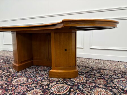 Klassiek-Antiek-Engels-Oud-Chesterfield-Art-Deco-Originele-Globe-Wernicke-Bureau-Desk-met-Bureaustoel-en-Bureaulegger
