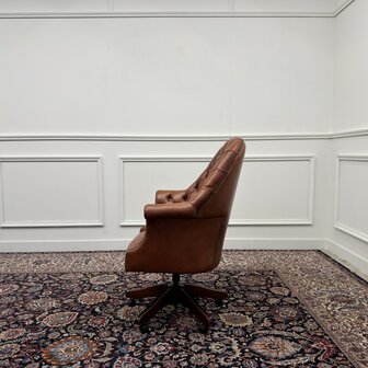 Klassiek-Engels-Antiek-Oud-Chesterfield-Bureaustoel-Stoel-Director-Directors-Chair