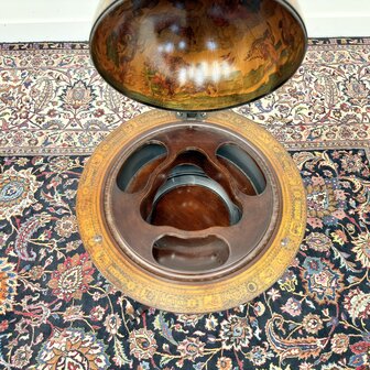 Klassiek-Engels-Italiaans--Antiek-Oud-Chesterfield-Globe-Barglobe-Vloermodel