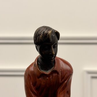 Antiek-brons-beeld-golfer-rood-1