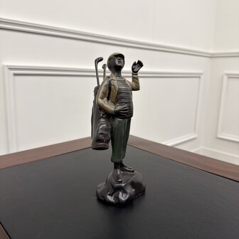 Antiek-brons-beeld-golfer-caddy-1