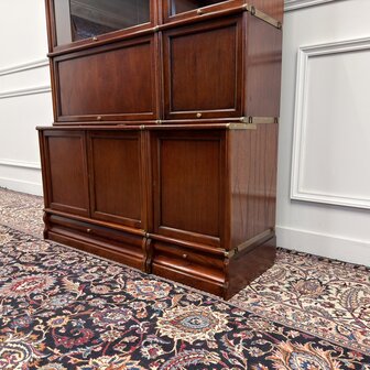 Klassiek-Engels-Antiek-Oud-Chesterfield-Vintage-Originele-Globe-Wernicke-Boekenkast-Bibliotheekkast-Kast