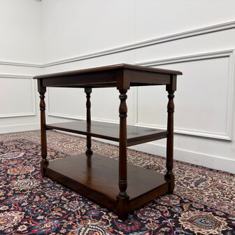 Klassiek-Engels-Antiek-Oud-Chesterfield-Vintage-Sidetable-Side-Table-Bijzettafel-Groen-Leder