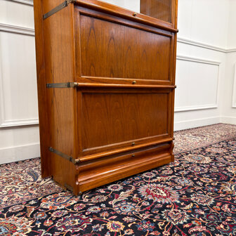 Klassiek-Engels-Antiek-Oud-Vintage-Chesterfield-Originele-Globe-Wernicke-Boekenkast-Deur