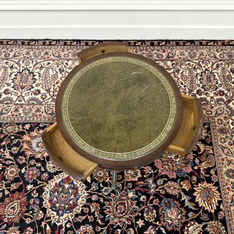Klassiek-Oud-Antiek-Engels-Chesterfield-Vintage-Sidetable-Side-Table-Drumtafel-Bijzettafel