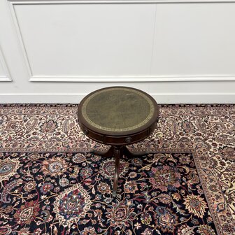 Klassiek-Oud-Antiek-Engels-Chesterfield-Vintage-Sidetable-Side-Table-Drumtafel-Bijzettafel