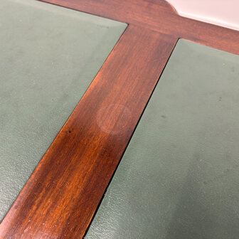 Klassiek-Engels-Oud-Antiek-Vintage-Chesterfield-Bureau-Desk-Groen-Leder
