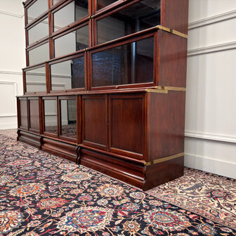Klassiek-Antiek-Engels-Oud-Vintage-Chesterfield-Globe-Wernicke-Stijl-Boekenkast-Bibliotheekkast-Kast