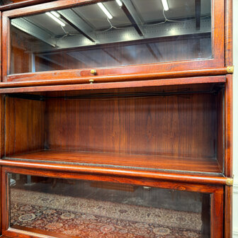 Klassiek-Antiek-Engels-Oud-Vintage-Chesterfield-Globe-Wernicke-Stijl-Boekenkast-Bibliotheekkast-Kast