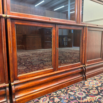 Klassiek-Antiek-Engels-Oud-Vintage-Chesterfield-Globe-Wernicke-Stijl-Boekenkast-Bibliotheekkast-Kast