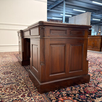 Klassiek-Antiek-Engels-Oud-Vintage-Chesterfield-Bureau-Desk-Groen-Leder