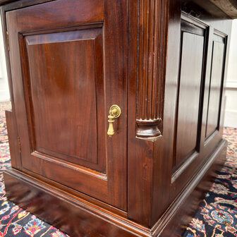 Klassiek-Antiek-Engels-Oud-Vintage-Chesterfield-Bureau-Desk-Groen-Leder