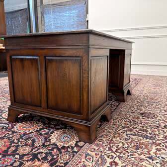 Klassiek-Antiek-Engels-Oud-Vintage-Chesterfield-RAC-Royal-Antique-Collection-Bureau-Desk-Groen-Leder