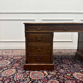 Klassiek-Engels-Antiek-Oud-Vintage-Chesterfield-Eiken-Eichholtz-Bureau-Desk