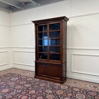 Klassiek-Engels-Antiek-Oud-Vintage-Chesterfield-Eiken-Boekenkast-Buffetkast-Bibliotheekkast-Kast