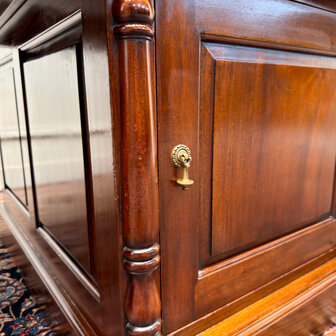 Klassiek-Engels-Antiek-Oud-Vintage-Chesterfield-Groot-Bureau-Desk-Groen-Leder