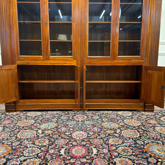 Klassiek-Engels-Antiek-Oud-Vintage-Chesterfield-Boekenkast-Bibliotheekkast-Kast