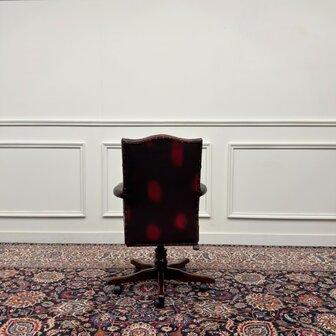 Klassiek-Engels-Antiek-Vintage-Chesterfield-Bureaustoel-President-Chair-Oxblood-Rood-Leder
