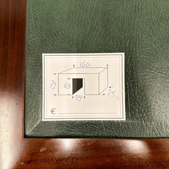 Klassiek-Engels-Antiek-Vintage-Chesterfield-Bureau-Desk-Groen-Leder