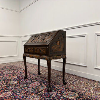 Klassiek-Antiek-Oud-Vintage-Chinees-Bureau-Secretaire-Houtsnijwerk-3