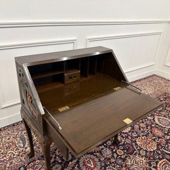 Klassiek-Antiek-Oud-Vintage-Chinees-Bureau-Secretaire-Houtsnijwerk-9