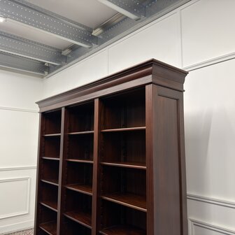 Klassiek-Engels-Antiek-Oud-Vintage-Chesterfield-Open-Boekenkast-Bibliotheekkast-Kast