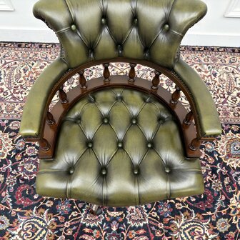 Klassieke Chesterfield Bureaustoel Captain Chair Groen