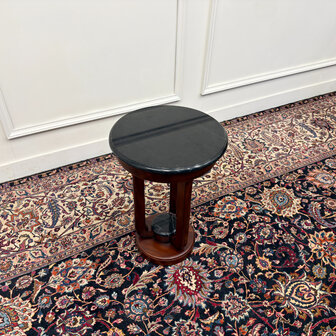 Klassiek-Engels-Antiek-Oud-Vintage-Chesterfield-Art-Deco-Sidetable-Bijzettafel-Tafel-Marmer-Blad