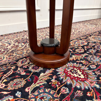 Klassiek-Engels-Antiek-Oud-Vintage-Chesterfield-Art-Deco-Sidetable-Bijzettafel-Tafel-Marmer-Blad