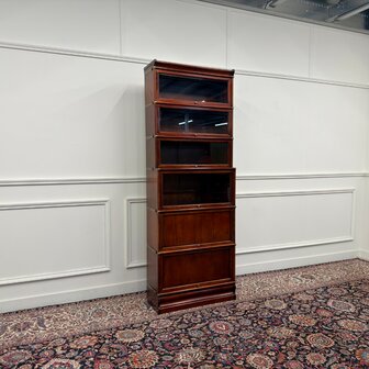 Klassiek-Engels-Antiek-Oud-Vintage-Chesterfiel-Globe-Wernicke-Stijl-Boekenkast-Kast-1